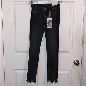 Zara distressed black denim